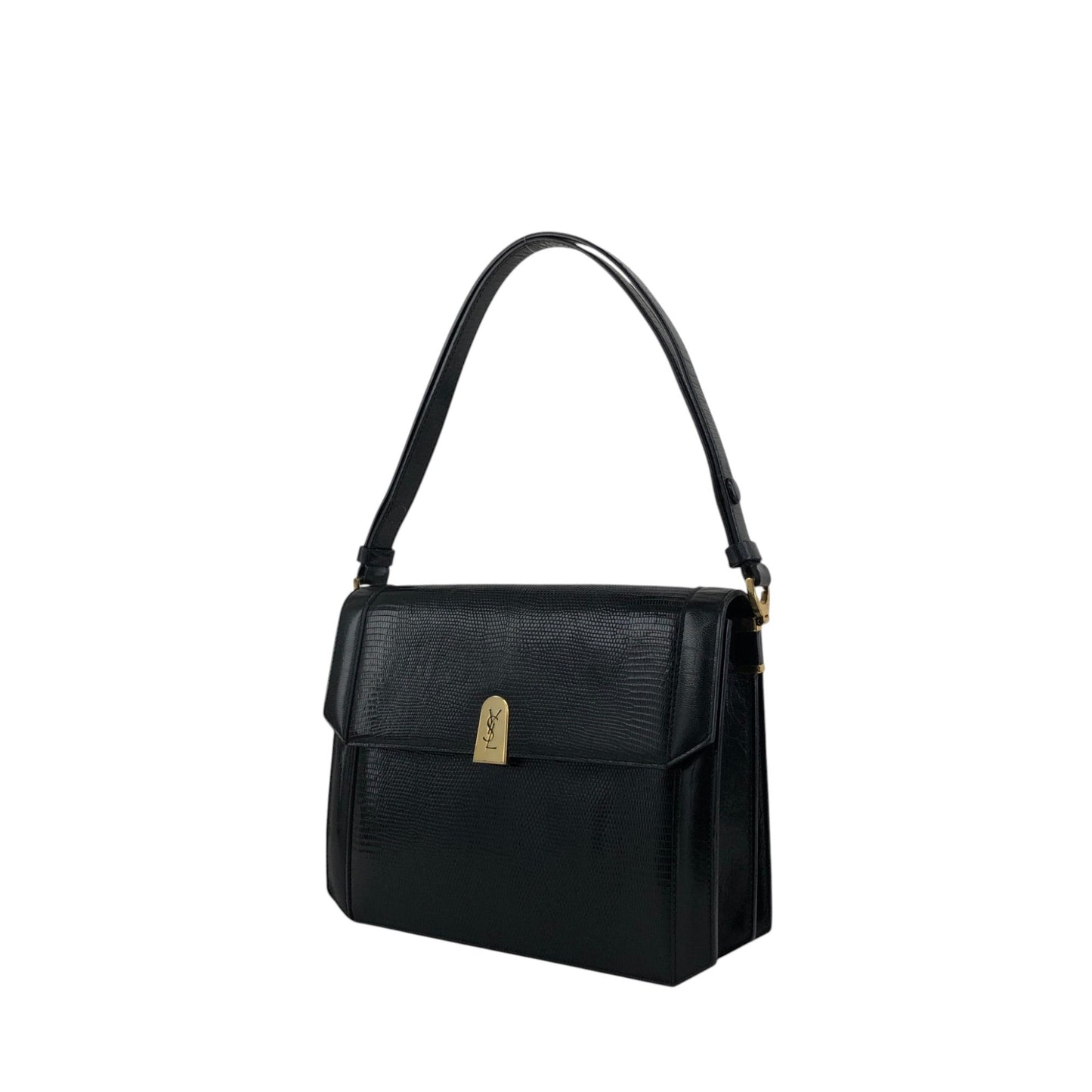Yves Saint Laurent YSL Logo Shoulder bag Black Vintage 67eb7u