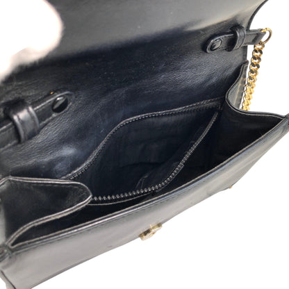 CELINE Triomphe Blason Chain Shoulder bag Black Vintage yfpji2