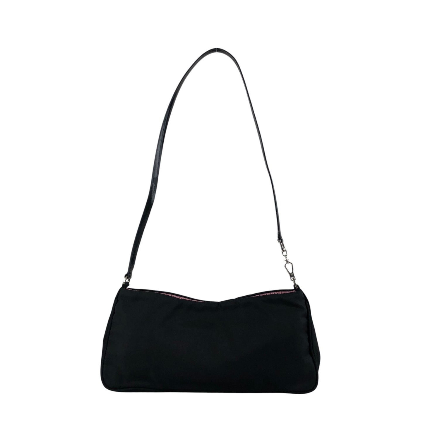 PRADA Tessuto Triangle Logo Shoulder bag Black Vintage 3nedhc