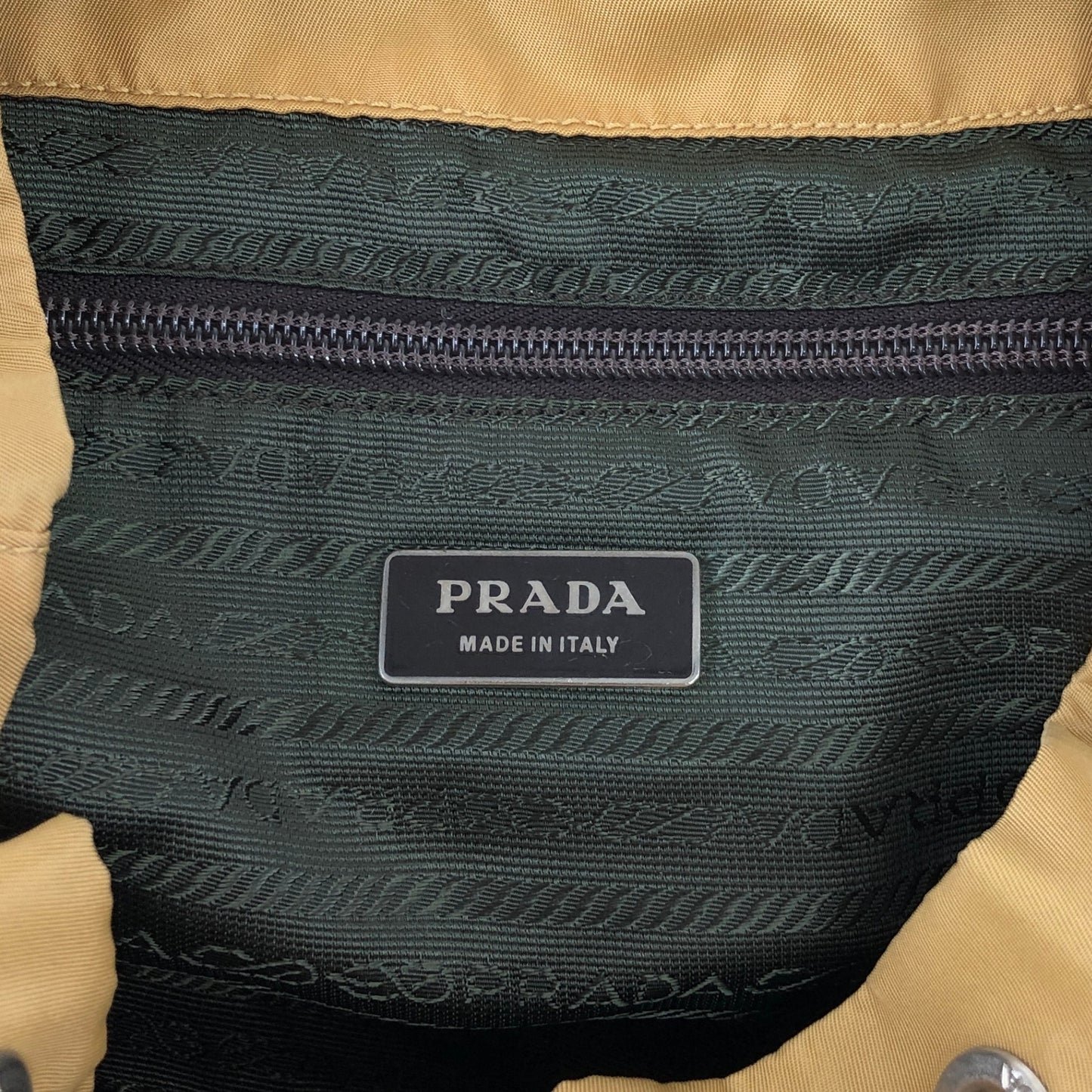 PRADA Tessuto Triangle Logo Backpack Yellow Vintage zmixxc