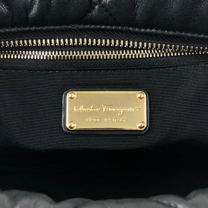 Salvatore Ferragamo Vala Ribbon Chain Shoulder bag Black Vintage ujjjt4