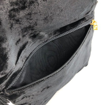 FENDI Logo Tassel Two-way Shoulder bag Black Vintage jw2uf7