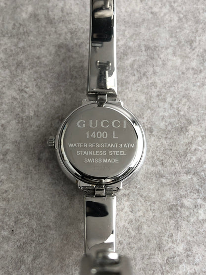 GUCCI Logo Quartz Watch Silver Vintage y43gce
