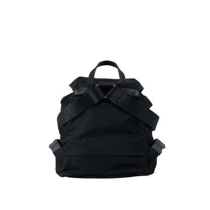 PRADA Tessuto Triangle Logo Double Pocket Backpack Black Vintage xgxrpz