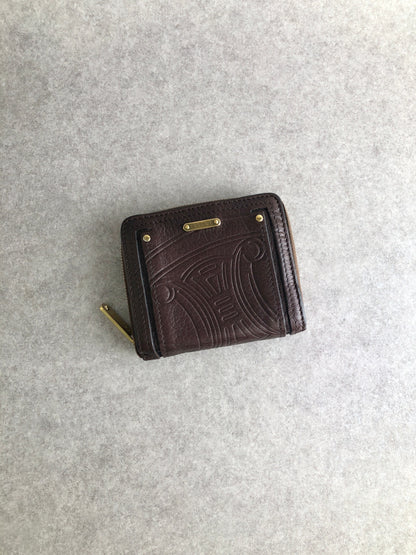 CELINE Blason Folded Wallet Brown Vintage b3irix