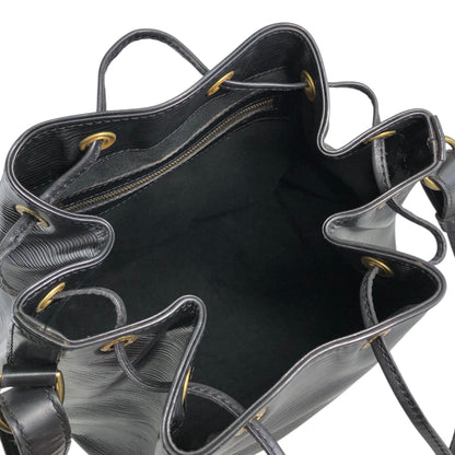 LOUIS VUITTON Epi Drawstring Shoulder bag Black Vintage jpzhvn