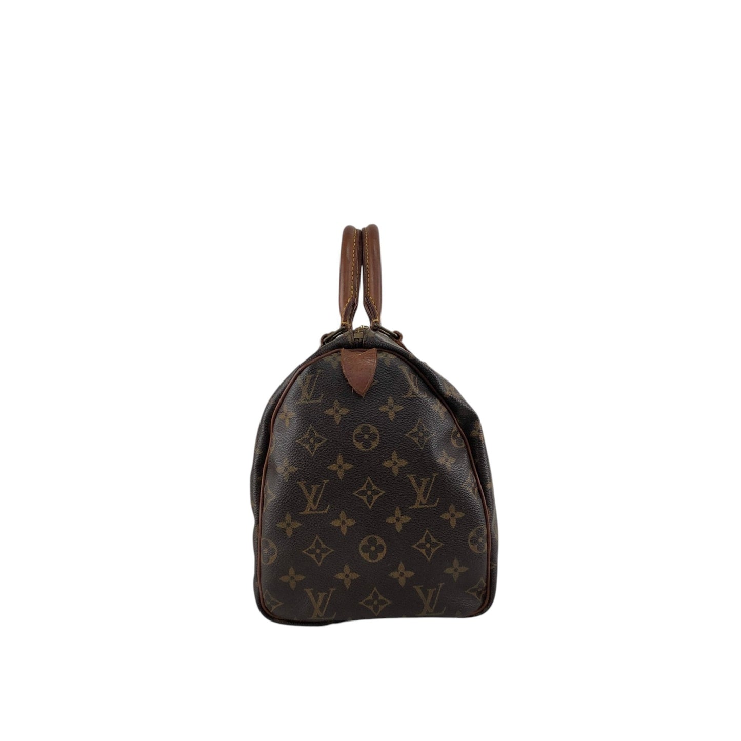 LOUIS VUITTON Monogram Handbag  Boston bag Brown Vintage 46eajv