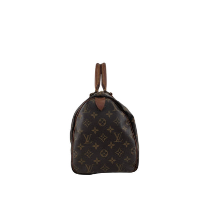 LOUIS VUITTON Monogram Handbag  Boston bag Brown Vintage 46eajv