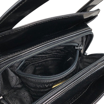 PRADA Logo Small Handbag Black Vintage snjxtd