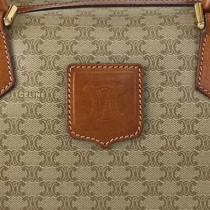 CELINE Macadam Blason Two-way Small Boston bag Shoulder bag Beige Vintage ppn4pg
