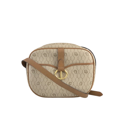 Christian Dior Honeycomb Pattern CD Logo Shoulder bag Beige Vintage 4axxsb