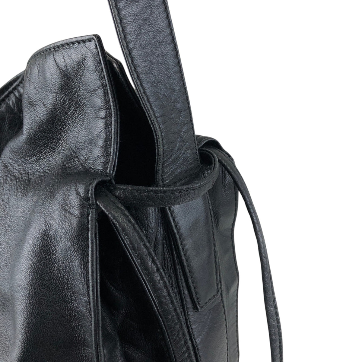 LOEWE Anagram Drawstring Shoulder bag Black Vintage zbxjy7