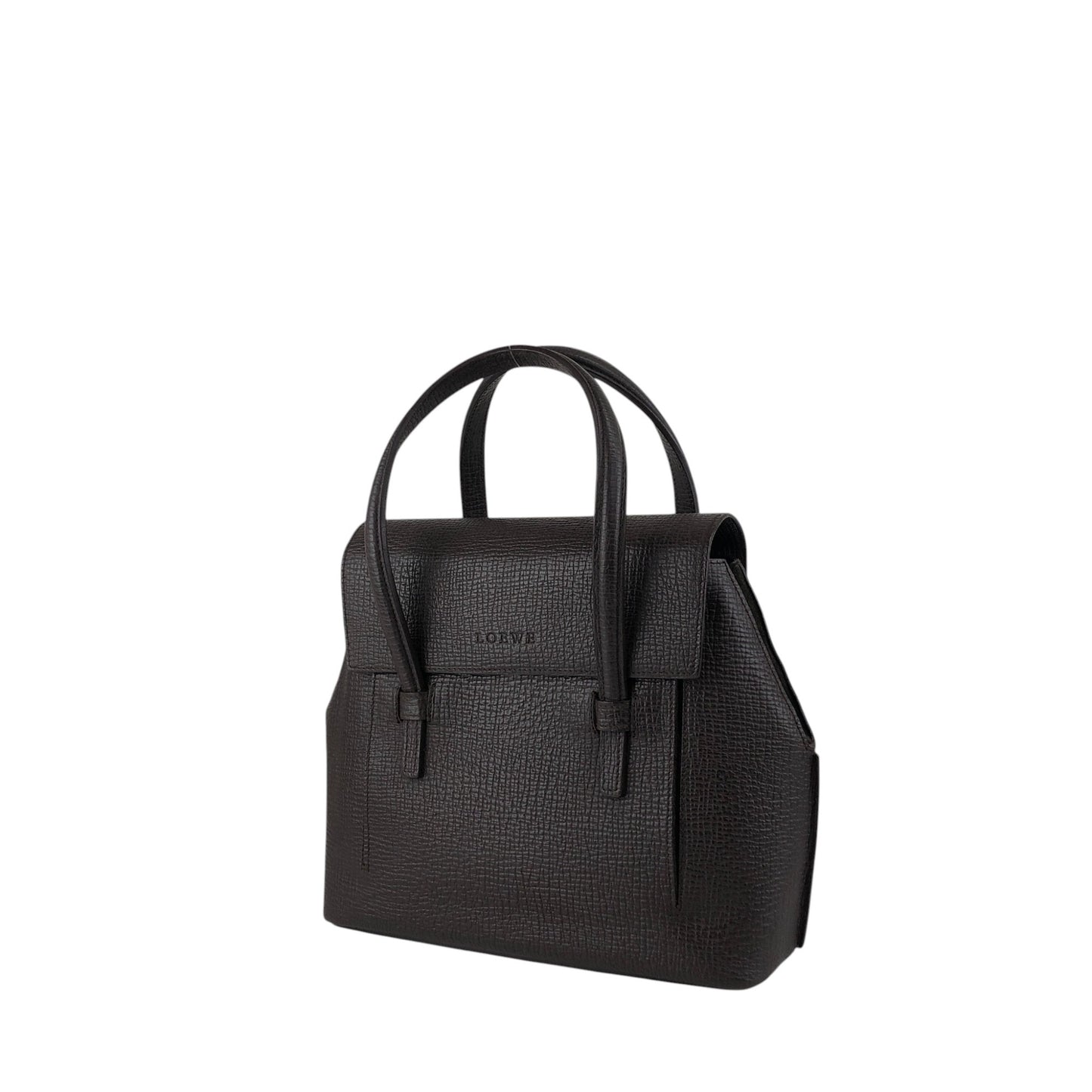 LOEWE Logo Embossed Handbag Brown Vintage xdd6ie