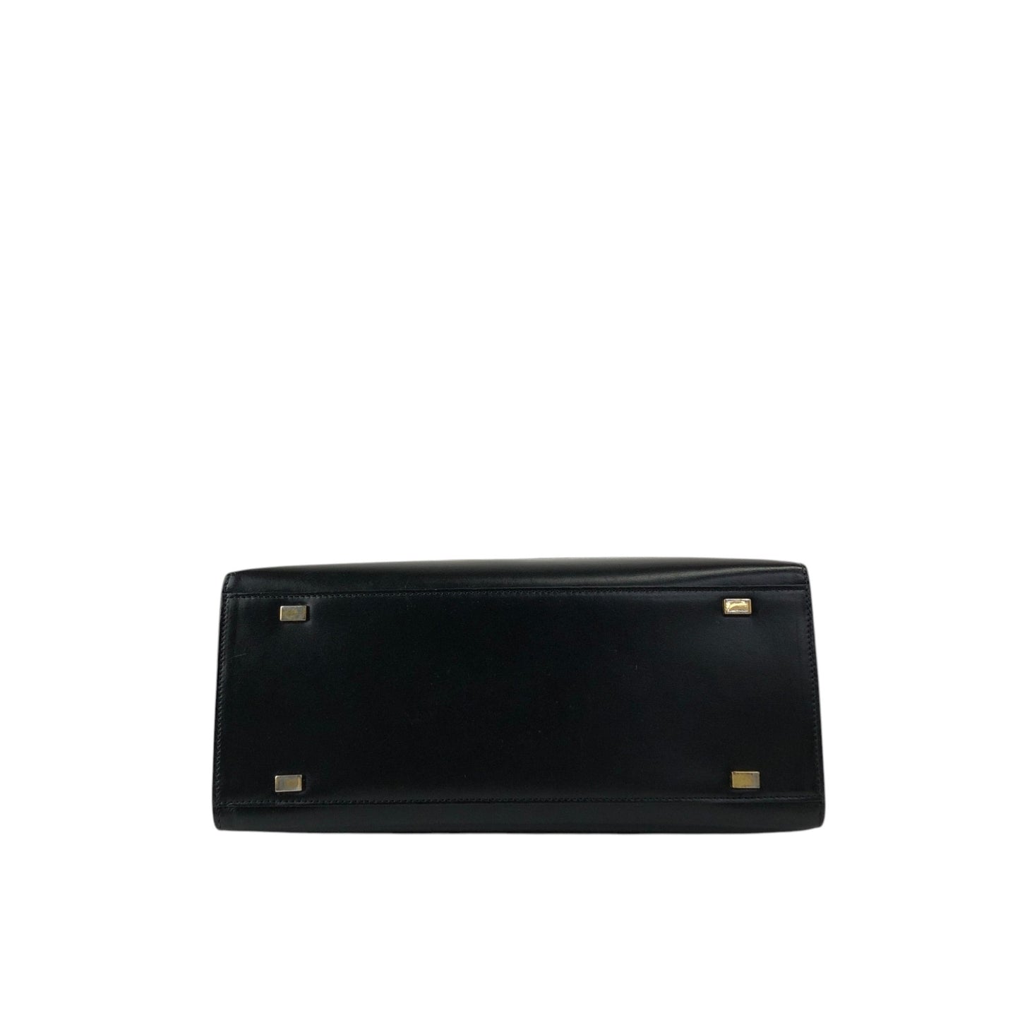 CELINE Gancini Toggle Clasp Handbag Black Vintage gpjwxc