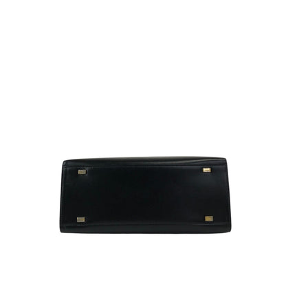 CELINE Gancini Toggle Clasp Handbag Black Vintage gpjwxc