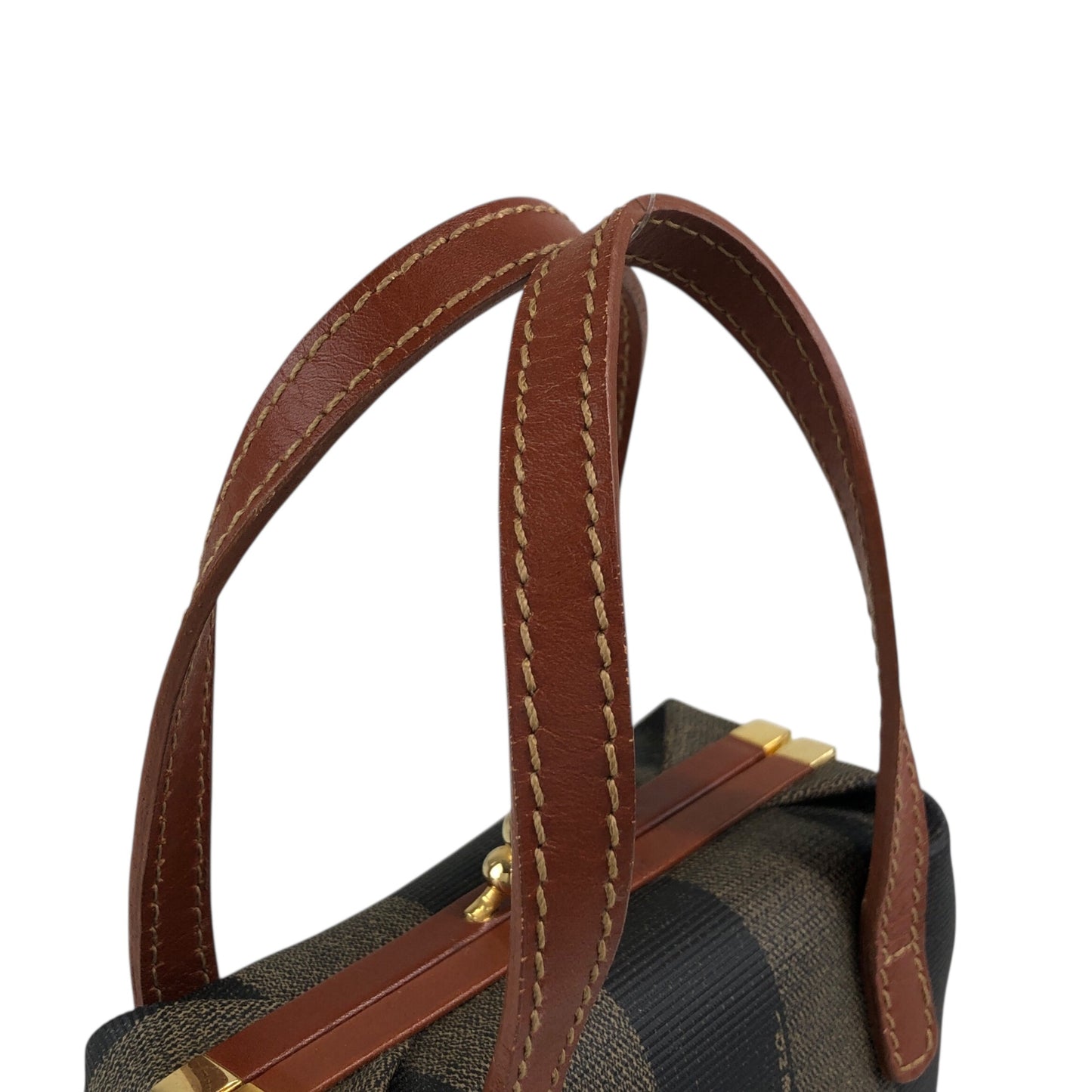 FENDI Pecan Logo Metal Closure Two-way Handbag Shoulder bag Brown Vintage pr7k2h