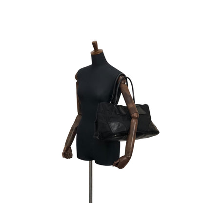 PRADA Triangle Logo Handbag Totebag Black Vintage wd67a4
