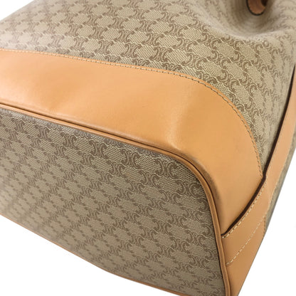 CELINE Macadam Blason Drawstring Shoulder bag Beige Vintage xugruh