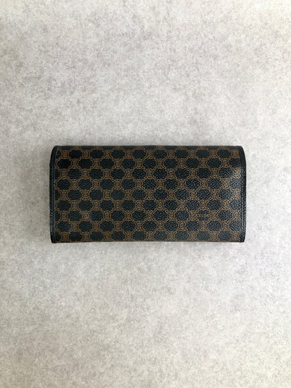 CELINE Macadam Blason Long Wallet Black Vintage nvvpfx