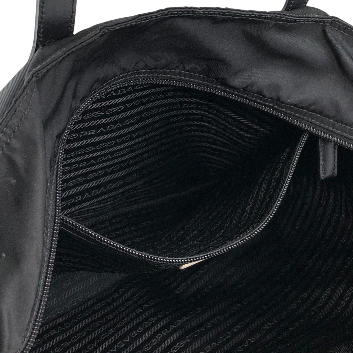 PRADA Tessuto Triangle Logo Totebag Black Vintage gy3es2