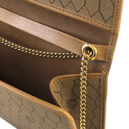 Christian Dior Honeycomb Pattern Chain Crossbody Shoulder bag Beige Vintage ntuik3