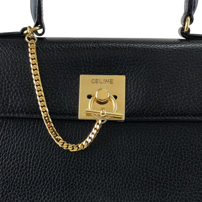 CELINE Gancini Handbag Black Vintage b8e6px