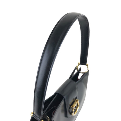 CELINE Horseshoe Handbag Black Vintage kzatm3