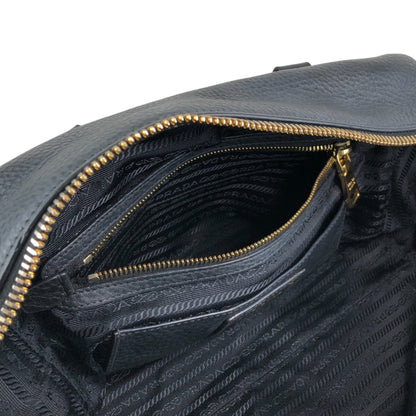PRADA Logo Small Boston bag Handbag Black Vintage c8s4mf