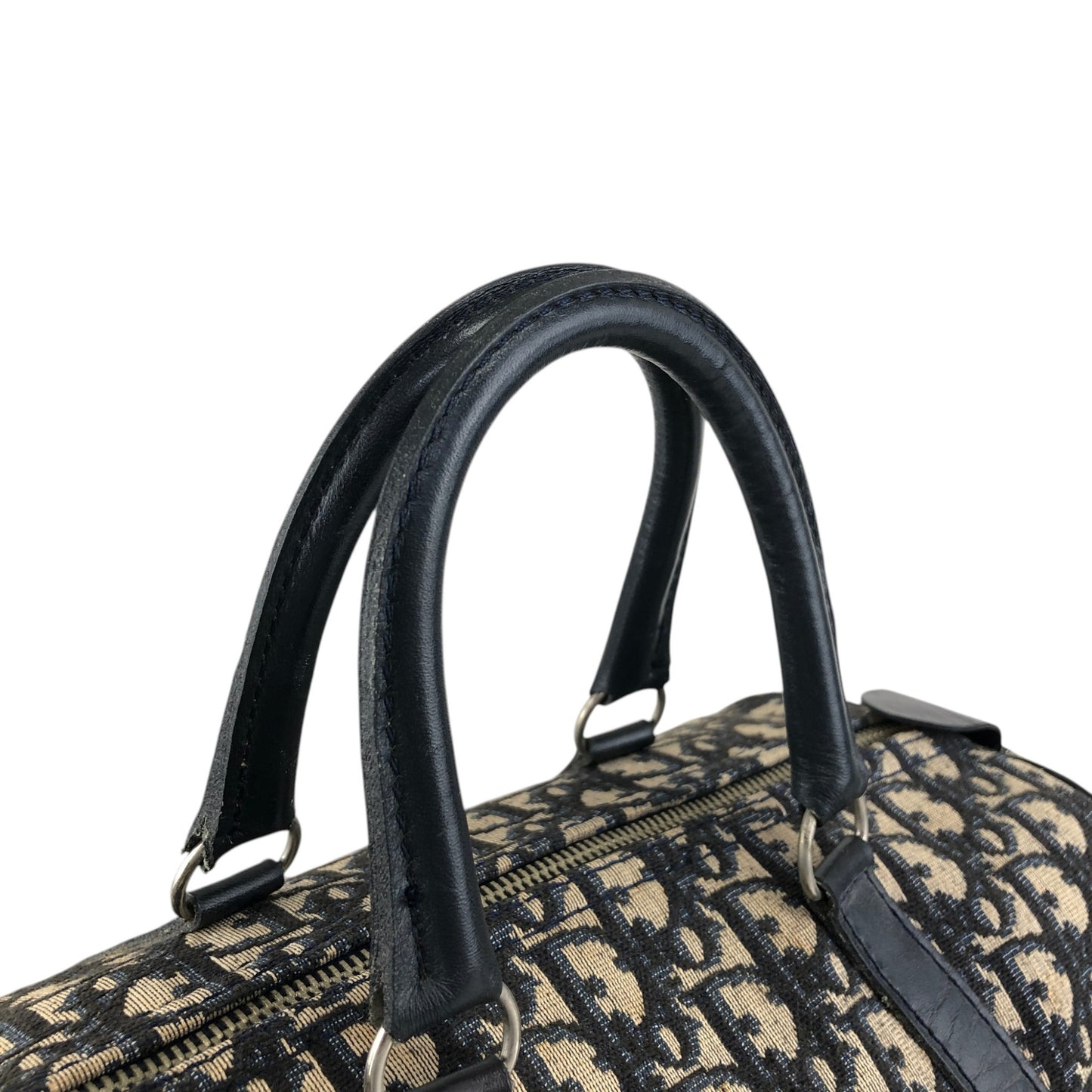 Christian Dior Trotter Handbag Boston bag Navy Vintage 3zr6kt