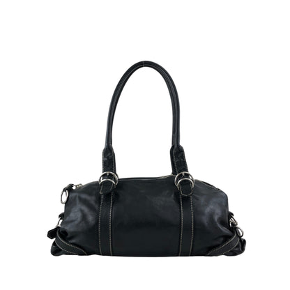 PRADA Logo Embossed Belt Handbag Black Vintage m8shz4