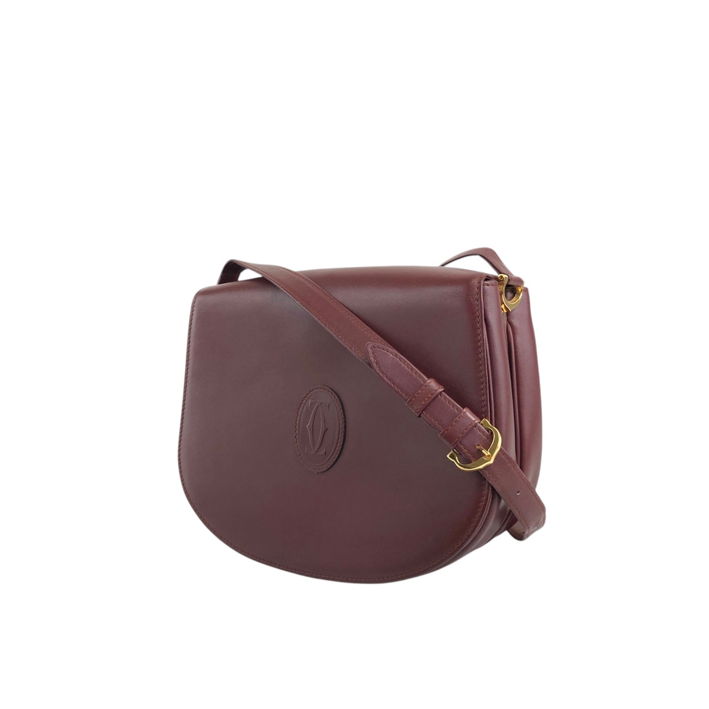 Cartier Logo Shoulder bag Bordeaux Vintage 7wd85j