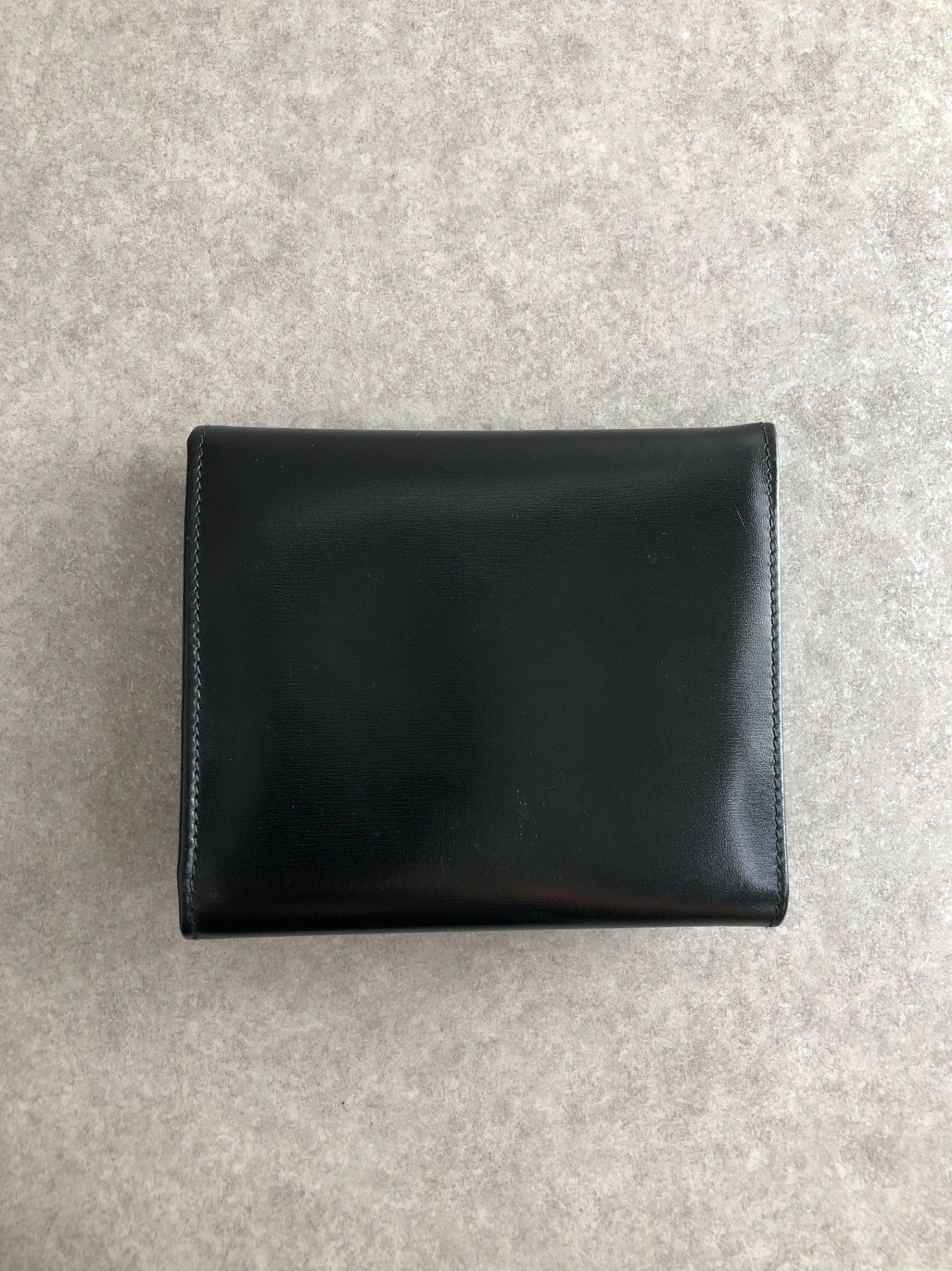 CELINE Gancini Trifold Wallet Black Vintage 6xspmn