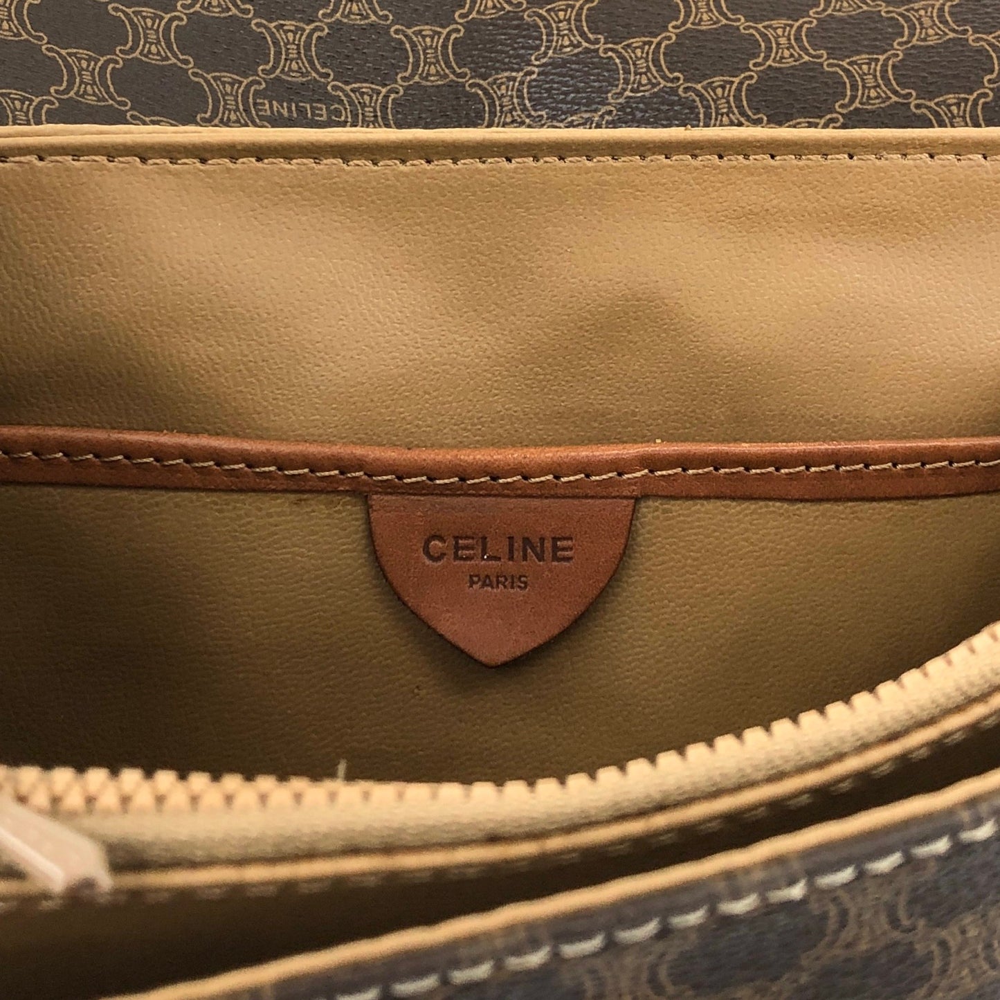 CELINE Macadam Horse Bit Shoulder bag Brown Vintage 3h7y8z