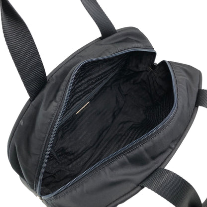 PRADA Tessuto Triangle Logo Padlock Handbag Black Vintage h25vhs