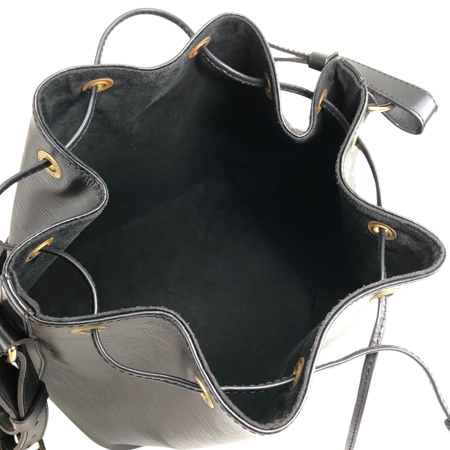 LOUIS VUITTON Epi Drawstring Shoulder bag Black Vintage gh8xjw