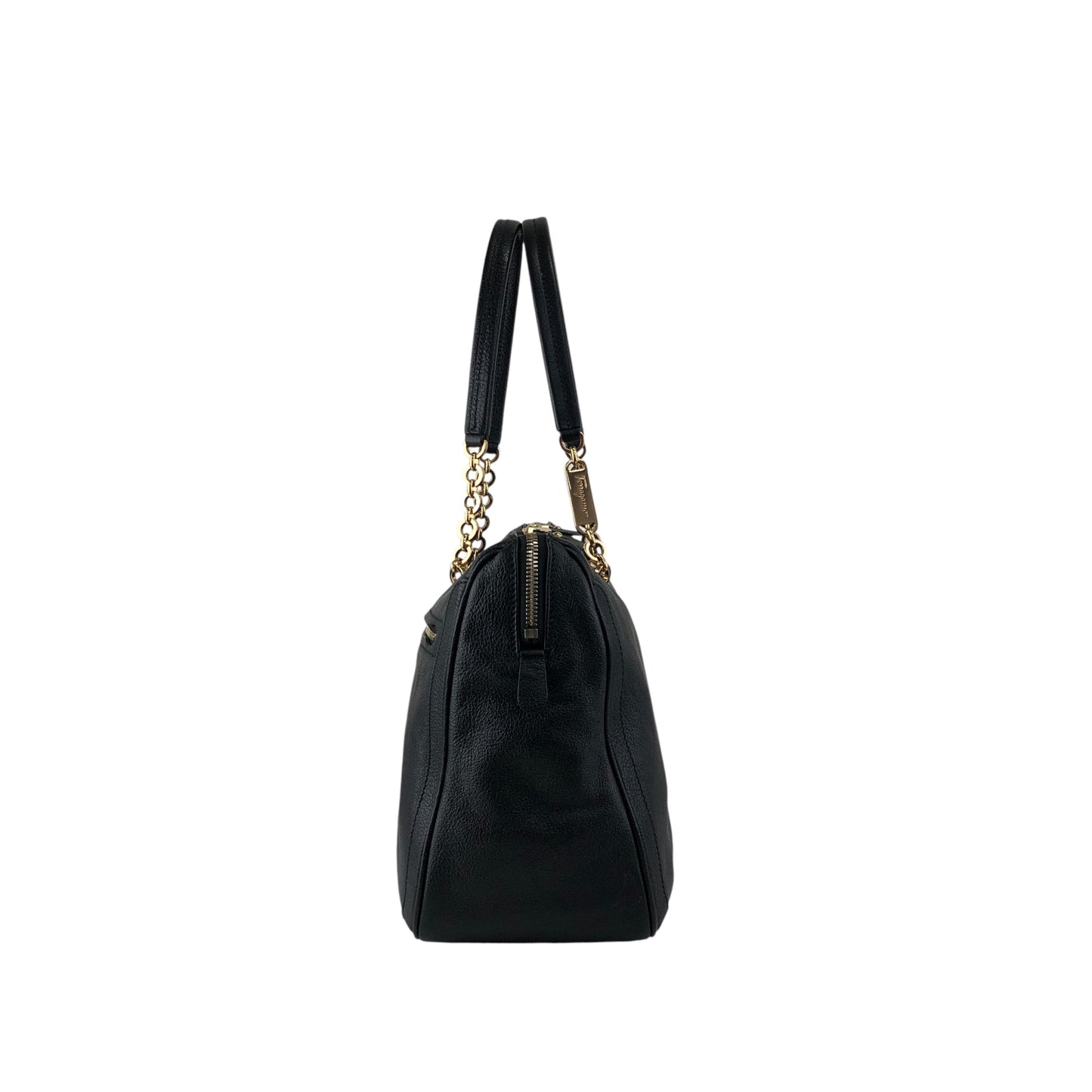 Salvatore Ferragamo Gancini Handbag Black Vintage vbxnke