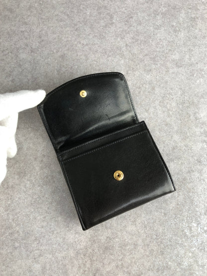 CHANEL Coco Mark Coin Purse Black Vintage 4umftb