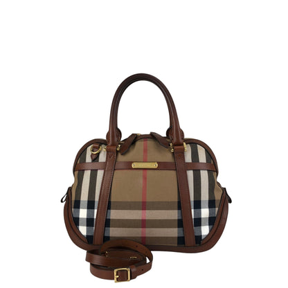 BURBERRY Check Two-way Handbag Shoulder bag Brown Vintage xuyjae