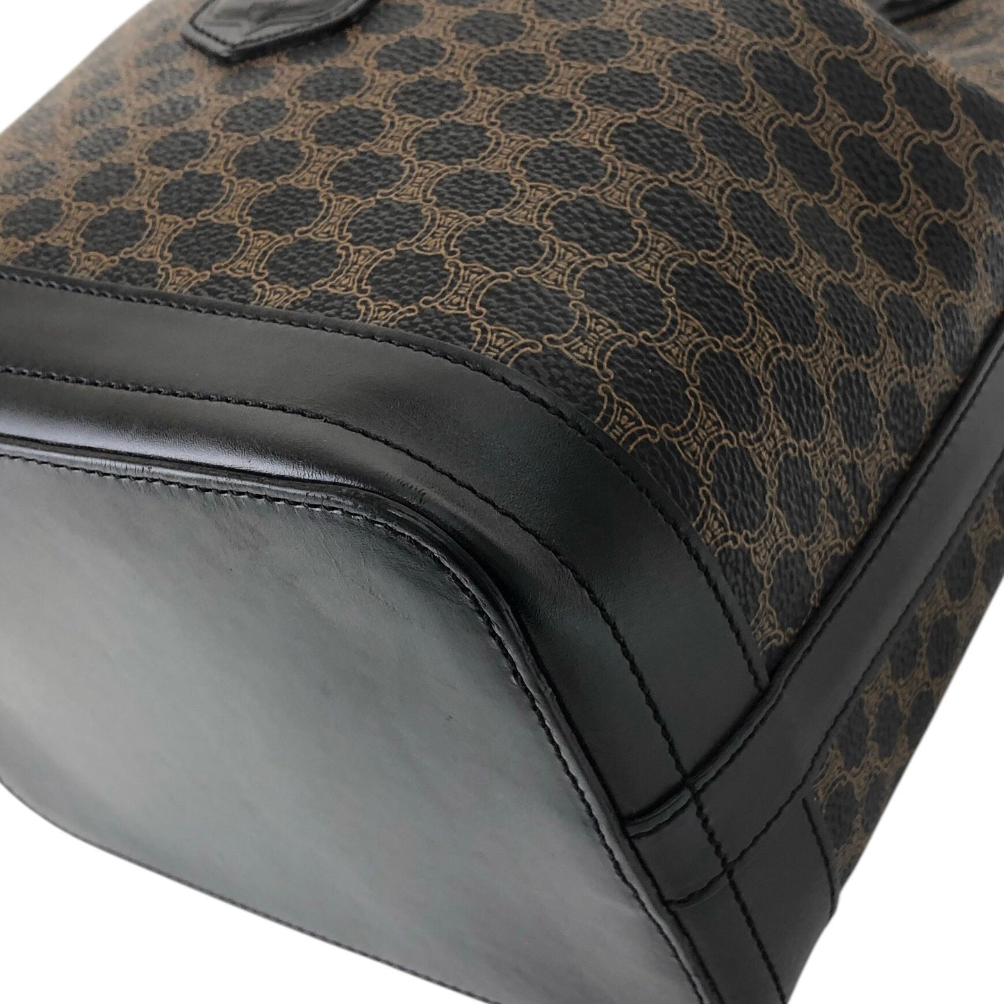 CELINE Macadam Blason Drawstring Shoulder bag Black Vintage ruunby