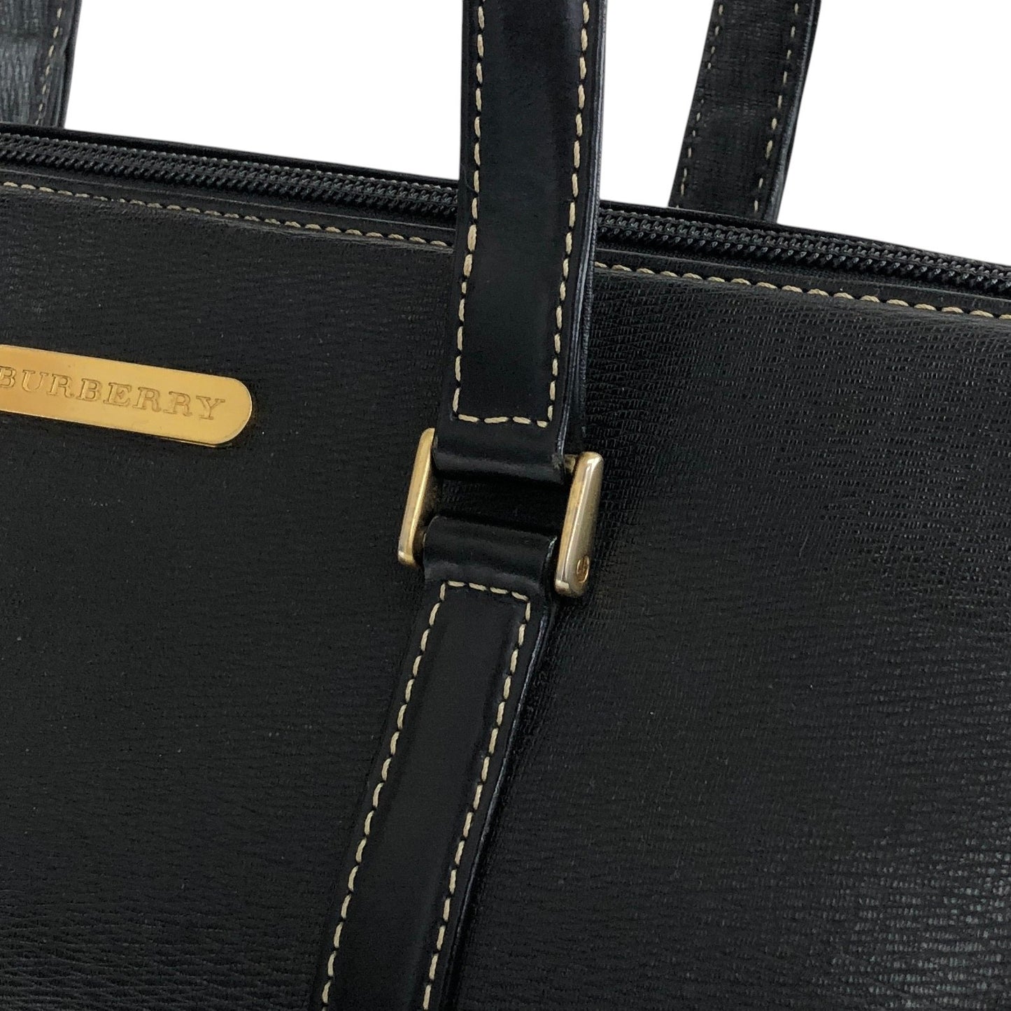 BURBERRY Logo Handbag Black Vintage vmkueb