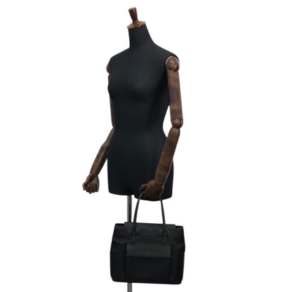 LOEWE Logo Embossed Front Pocket Handbag Black Vintage kmkg4n