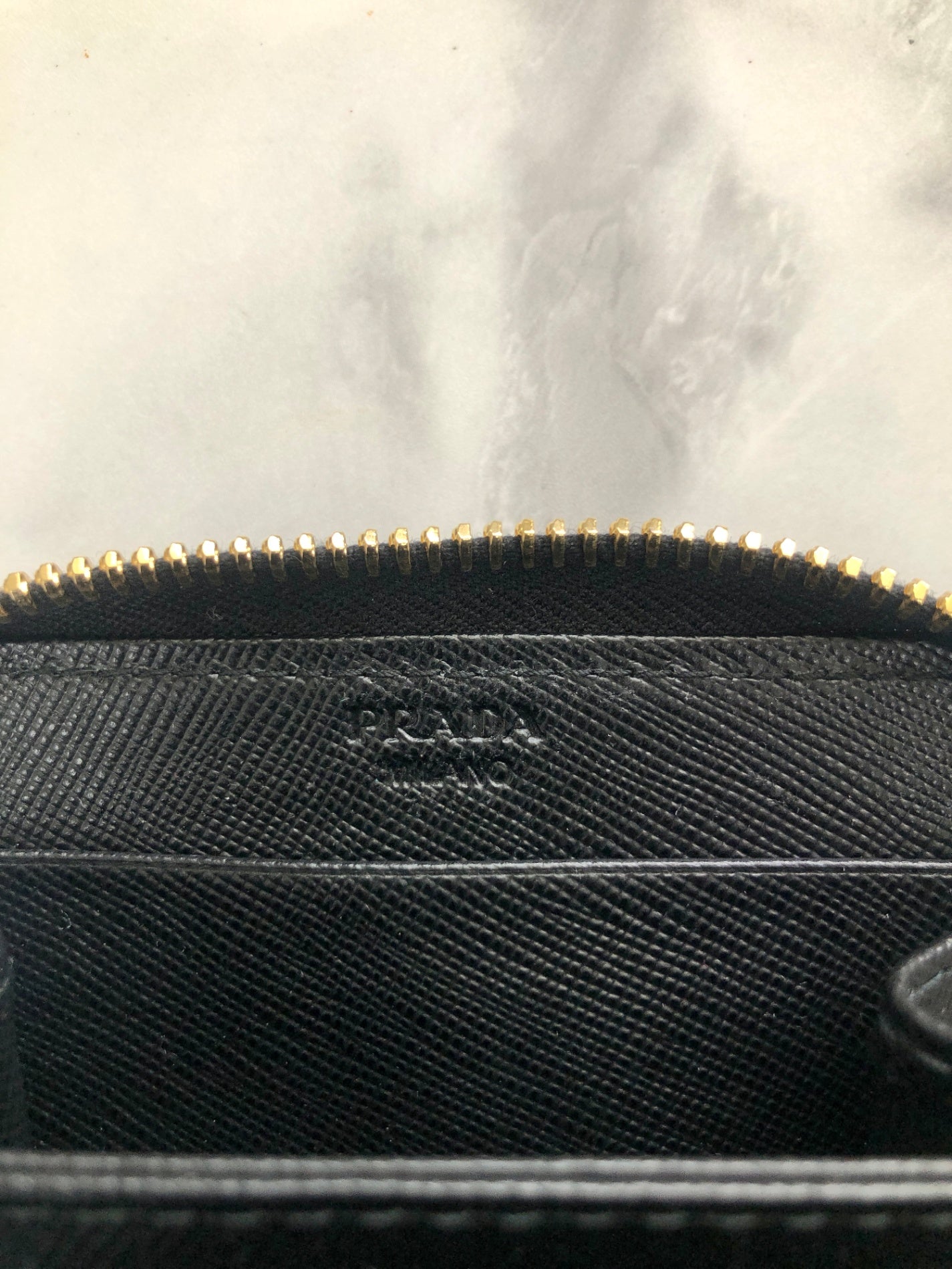 PRADA Triangle Logo Coin Purse Black Vintage d2ghy4