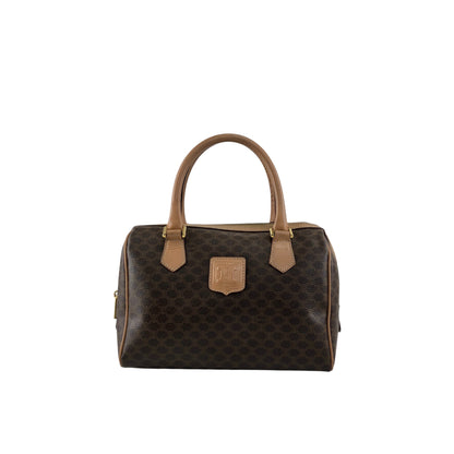 CELINE Macadam Triomphe Handbag Boston bag Brown Vintage 7bmypd