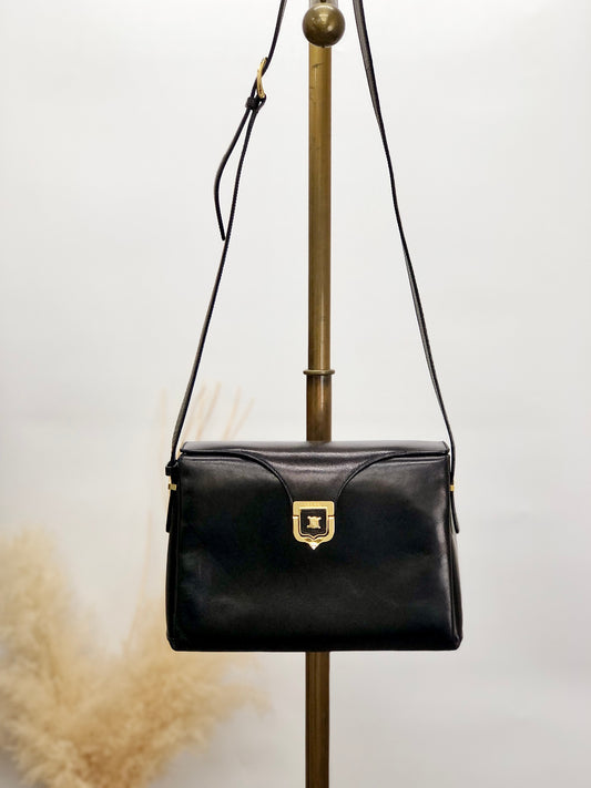 CELINE Blason Shoulder bag Black Vintage jvmcjz
