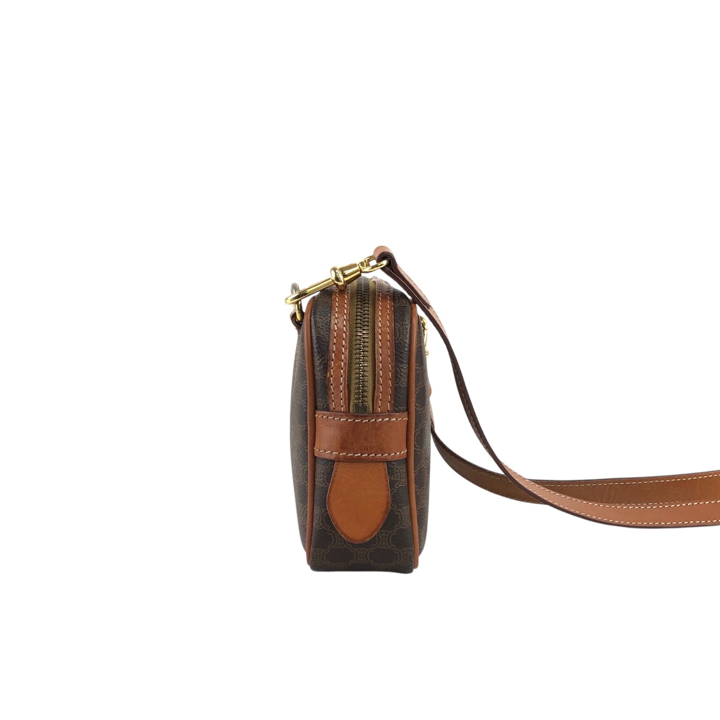 CELINE Macadam Blason Shoulder bag Brown Vintage m7s7jn