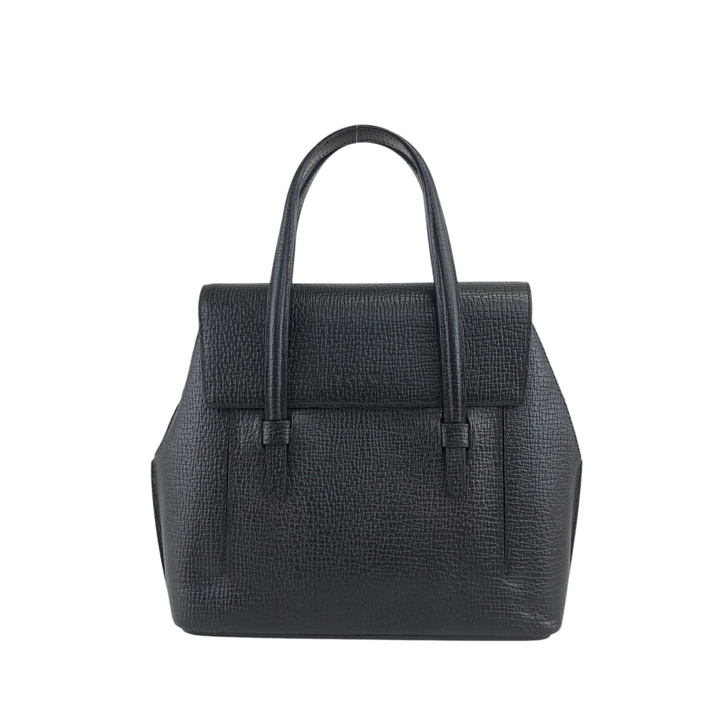 LOEWE Logo Embossed Handbag Black Vintage ycdaui