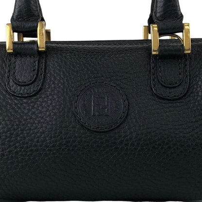 FENDI Logo Two-way Handbag Shoulder bag Black Vintage h8ka2h
