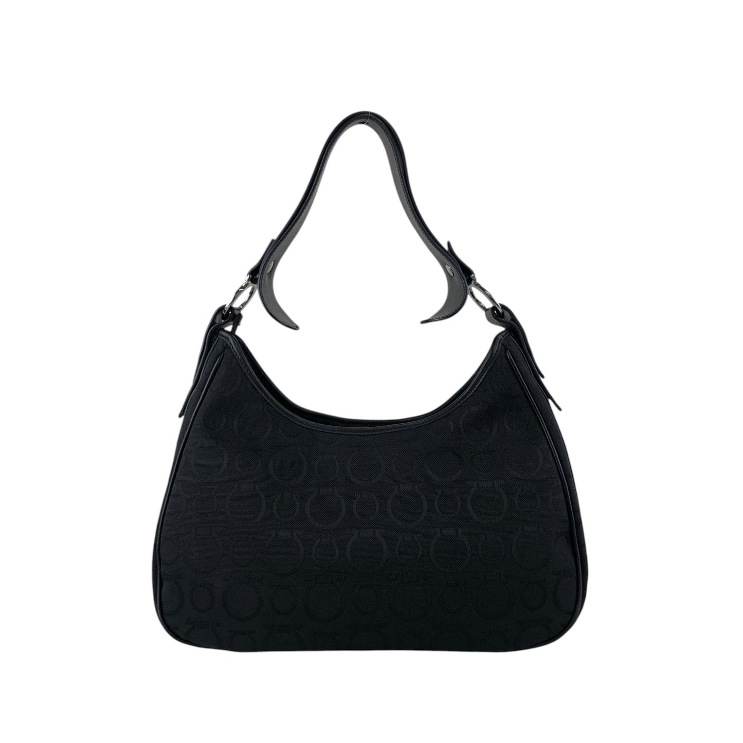 Salvatore Ferragamo Gancini Shoulder bag Black Vintage fxsbuf