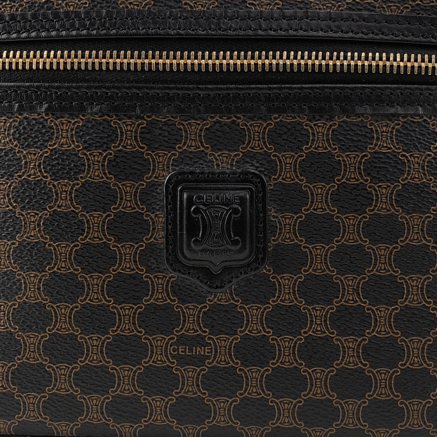 CELINE Macadam Blason Handbag Vanity bag Black Vintage x6aezr