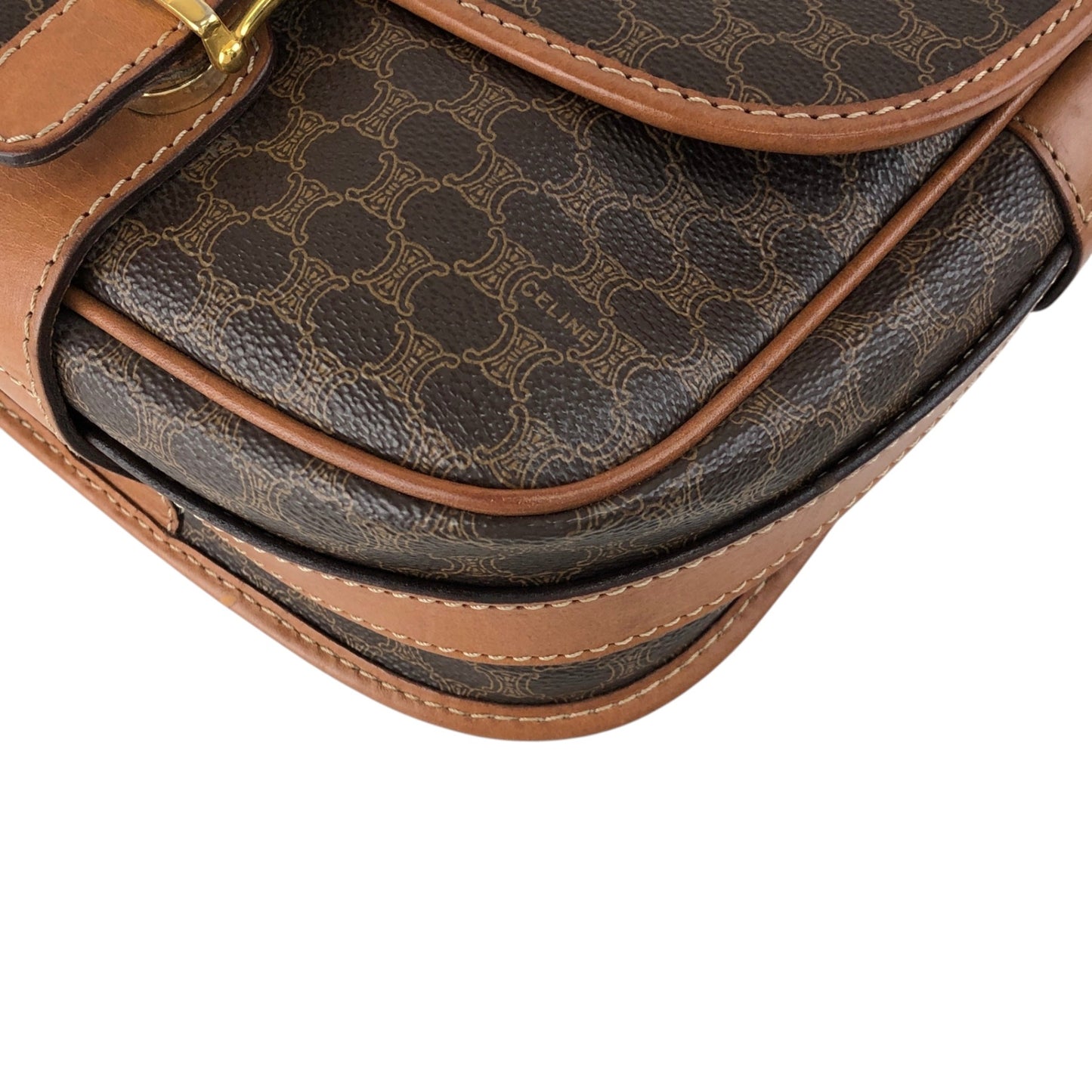 CELINE Macadam Blason Shoulder bag Brown Vintage uuvwb7